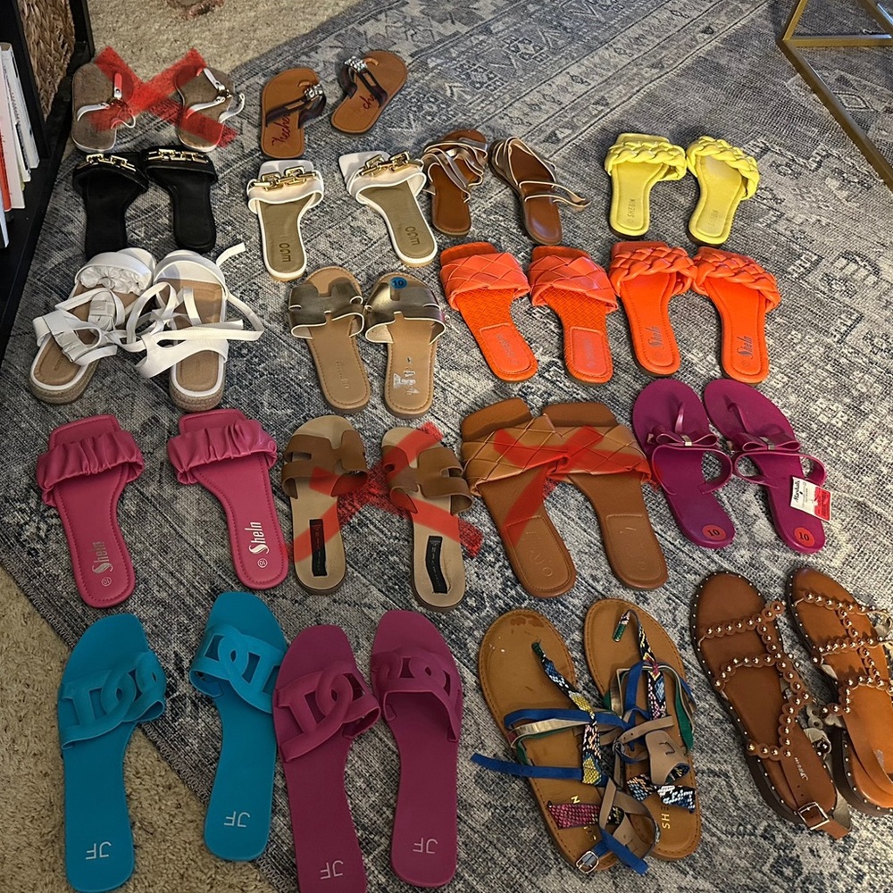 Colorful Sandal Collection 3 FOR $8 SZ 10 women